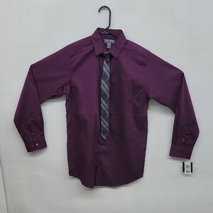 Van Heusen Purple Dress Shirt Elegant Business Wear
